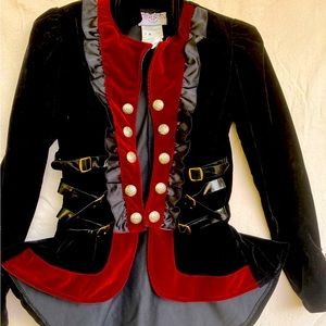 Lush Velvet Pirate Jacket, Halloween Costume Jerry Beck for Charades, Size Small